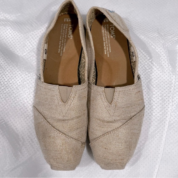 Toms Natural Metallic Burlap Women’s Classic Sz 9.5 W - Picture 3 of 13